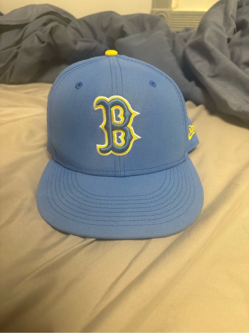 New Era Light Blue 59FIFTY Fitted Cap with Yellow Accent 7 1/2